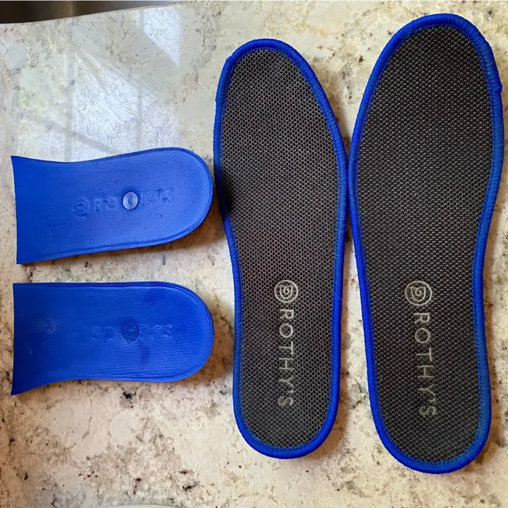 Rothys City Slip On Dark Gray Royal Blue sz 8